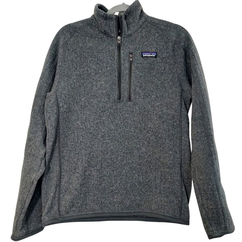 Patagonia Better Sweater Mens Medium Gray Quarter Zip Fleece Pullover Size S